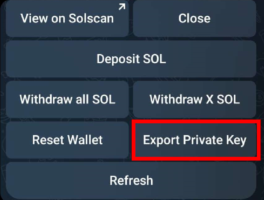 Export the Private Key