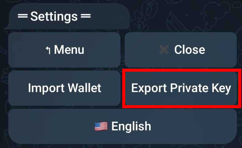 Press Export Private Key