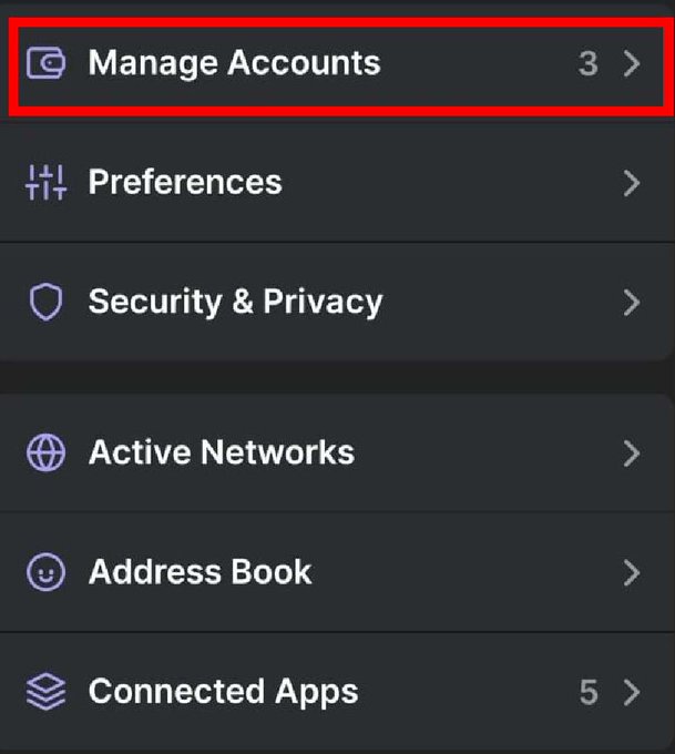 Go to Manage Accounts